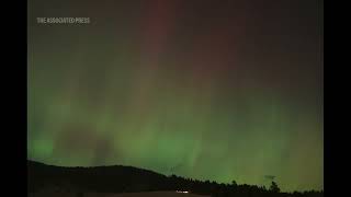 Strong solar storm brings Northern Lights farther south than usual [upl. by Akcire]