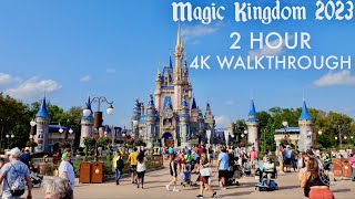 Magic Kingdom 2023 Ultimate 2 Hour Walkthrough in 4K  Walt Disney World Florida March 2023 [upl. by Nnylirej]