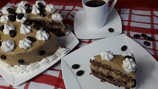 Mokka Sahne Torte  Kaffeecremetorte [upl. by Cherise]