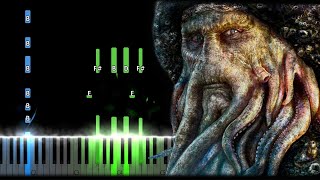 Davy Jones Theme from Pirates Of The Caribbean Piano Tutorial [upl. by Autrey]