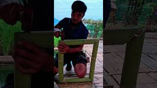 Beautiful Bamboo Table YouTubeShots7asian bamboo bushcraft survival [upl. by Ehctav]