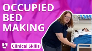 Occupied Bed Making Clinical Nursing Skills  LevelUpRN​ [upl. by Crim]