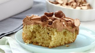 Vanilla Sheet Cake with MaltedChocolate Frosting  Martha Stewart [upl. by Asik]