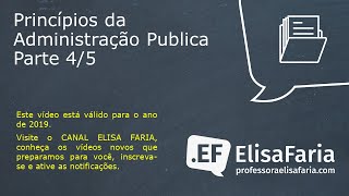 PRINCÍPIOS DA ADMINISTRAÇÃO PÚBLICA COM A PROFESSORA ELISA FARIA 45 [upl. by Letnuahs661]