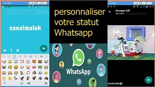 WhatSapp personnaliser son statut très intéressante mise à jour a ne pas louper [upl. by Leiand]