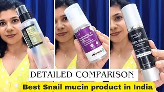 Best snail mucin product in India  Cosrx 🆚 the derma co 🆚 Conscious Chemist snail serum [upl. by Aicnatsnoc888]