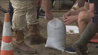 Bismarck city sandbag site open for those needing them in the wake of the current storm and approach [upl. by Yorztif]