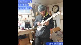 Chilling in the Workshop  instrumental on 4 string mini guitar tuned to octaved perfect fifths GDGD [upl. by Naugan]