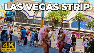 Las Vegas Strip Walk  July 2024 [upl. by Holds396]