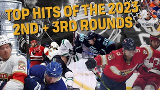 NHL Biggest Hits of the 2nd and 3rd Rounds 2023 [upl. by Atrebor]