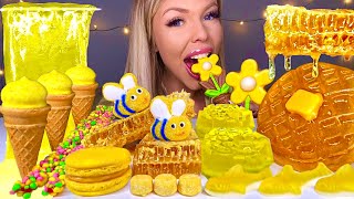 ASMR HONEYCOMB JELLY EDIBLE BEES NERD ROPE LEMON DROP EDIBLE FLOWERS MACARON CANDY MUKBANG 먹방 [upl. by Etiragram210]