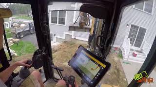 Trimble Earthworks  Cat 3055e2 Excavating For Patio [upl. by Nahttam397]