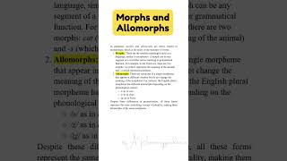 Morphs and Allomorphs Instant Essay for Exam Success ARsummaryguidance shorts Viral trending [upl. by Kenzi151]