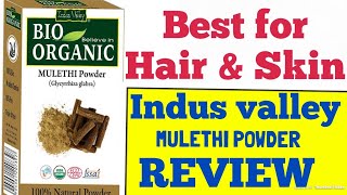 Indus valley Bio organic MULETHI POWDER REVIEW how to use mulethi as a hair skin pack [upl. by Natloz]