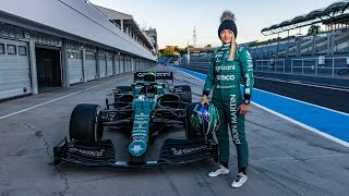 Jessica Hawkins completes debut F1 test with AMF1 Team [upl. by Ahen]