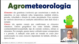 Agrometeorologia  Tempo e Clima e Elementos e fatores climáticos 22 [upl. by Rehttam545]