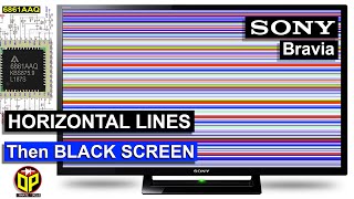 Horizontal lines then Black Screen Problem on Sony Bravia LED TV Screen  HV320WHBN5M Panel Repair [upl. by Dolan456]