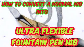 How to convert your fountain pen in to a ultra flexible pen  How to use normal nib as flexible nib [upl. by Tiertza732]