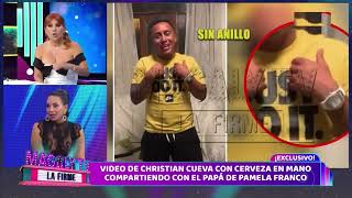 CHRISTIAN CUEVA CON CERVEZA EN MANO COMPARTIENDO CON EL PAPÁ DE PAMELA FRANCO [upl. by Donetta]