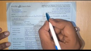 How to fill RTGSNEFT FORM IN Canara bankcanara bank neft form filling [upl. by Laersi605]