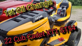 22 Cub Cadet XT1 ST54 Oil change [upl. by Adnohser]