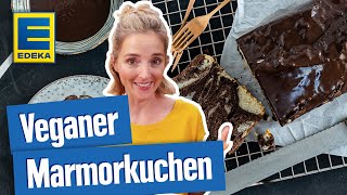 Veganer Marmorkuchen  Saftiges Backrezept ohne Ei und Butter [upl. by Birdie]