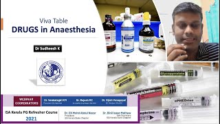 Drugs in Anaesthesia  Dr Sudheesh K  ISA Kerala PG Refresher Course 2021 [upl. by Woodford]