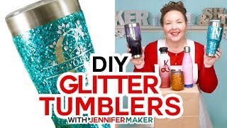 Glitter Tumbler Tutorial  Epoxy  Loctite Method  Full Process Start to Finish [upl. by Ponton785]