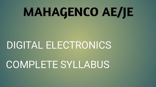 Digital electronics  Most important for MAHAGENCO exam  MAHADISCOM  MAHATRANSCO  Must watch [upl. by Alyos]