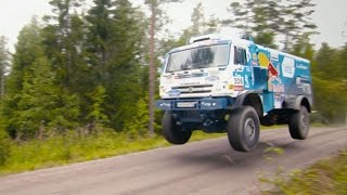 Kamaz T4 Dakar Truck Chases a Volkswagen Polo R WRC [upl. by Nakada196]