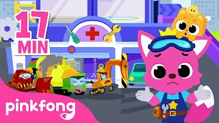 Ouch Where are you hurting  Car Hospital  Pinkfong Car Story [upl. by Kesley]