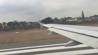 LAN Ecuador Airbus A320 takeoff from Guayaquil Ecuador to Galapagos Islands  Beautiful City View [upl. by Dwaine]