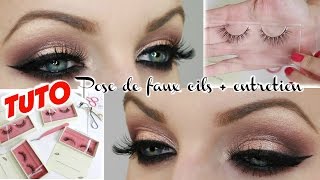 TUTO Comment mettre des faux cils et les entretenir [upl. by Akimik]