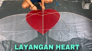 PAANO GUMAWA NG SARANGGOLA HUGIS PUSOLAYANGAN HEART TUTORIAL [upl. by Fernande]