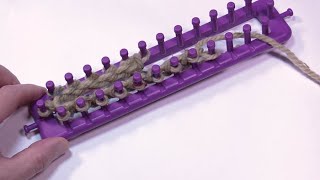 How to Loom Knit for Beginners Flat Panel with Cast On Rows amp Cast Off [upl. by Angelo402]