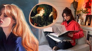 Painting a self portrait BUT PreRaphaelite inspired✨ [upl. by Narf]