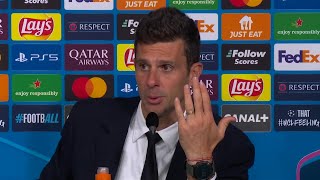 LILLE  JUVE 11 Thiago Motta quotvolete creare polemica su Vlahovicquot in conferenza stampa [upl. by Aicemak35]