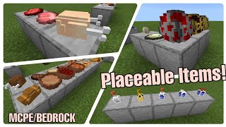 ✔️ PLACE ITEMS3d in MCPEBEDROCK 116  Mod Review [upl. by Peirce]