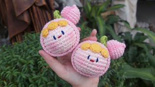 How to crochet BABY PEACH  Crochet Peach  Hướng dẫn móc BÉ ĐÀO bằng len  Lemn Do [upl. by Storer376]