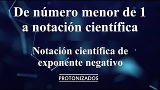 De número menor de 1 a notación científica Notación científica de exponente negativo [upl. by Adnertal]