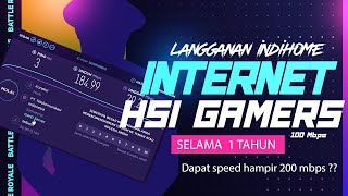 Langganan Indihome Internet HSI Gamers 100 Mbps Selama 1 tahun dapat speed hampir 200 mbps [upl. by Garett]