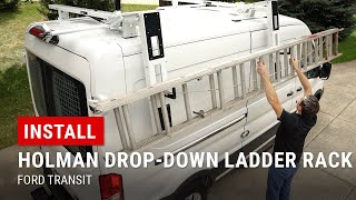 Installing Holman DropDown Ladder Rack on Ford Transit [upl. by Giffie186]