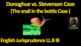 Donoghue vs Stevenson Case  English Jurisprudence [upl. by Cheffetz151]