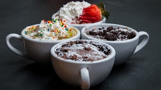 3Minute Mug Cakes 4 Ways [upl. by Ennaoj]