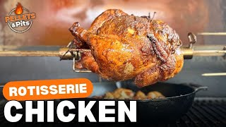 EASY DINNER  Rotisserie Chicken on the Weber Searwood Pellet Grill [upl. by Amyaj482]