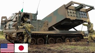 US Marines Powerful missile systems M270 MLRS and M142 HIMARS on exercises in Japan [upl. by Ztnahc795]