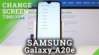 How to Change Screen Timeout in SAMSUNG Galaxy A20e  Screen Timeout Settings [upl. by Oirasec]