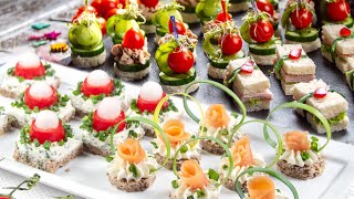 Easy appetizer recipes for parties Finger food canapes sandwiches and tartine [upl. by Donni]