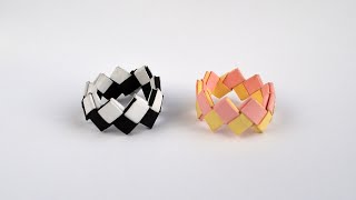 Easy Modular PAPER RING  Origami Tutorial DIY by ColorMania [upl. by Tamarra]