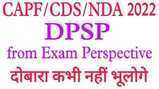 DPSP in Polity for CAPFCDSNDA 2 2022  by Parmar sir [upl. by Leodora272]